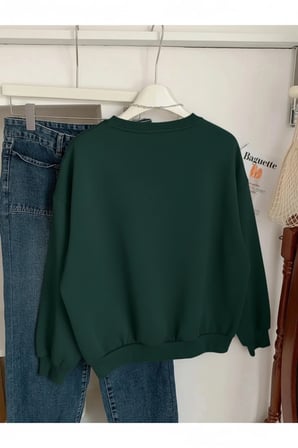 Unisex Eternal Light Baskılı Tasarım Oversize Bisiklet Yaka Sweatshirt