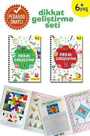 Küçük Dahiler Dikkat Geliştirme Seti (2 Kitap Takım) 6+ Yaş (Pedagog Onaylı)