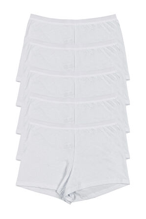 Kadın Boxer Külot 5 li Paket BEYAZ