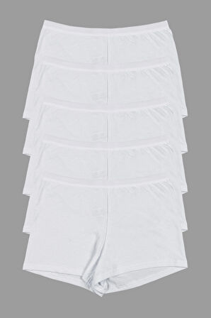 Kadın Boxer Külot 5 li Paket BEYAZ