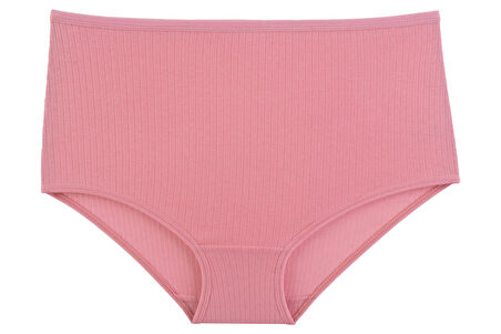 Kadın Külot 5 li Paket Yüksek Bel Likralı Fitilli Pamuklu Kaşkorse Ribana LİLA