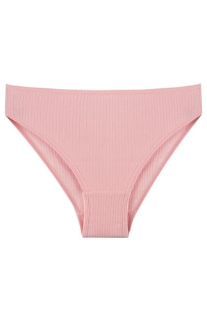 Kadın Külot 7 li Paket Likralı Pamuklu Fitilli Kaşkorse PEMBE