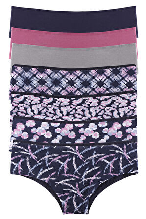 Kadın Külot Şort 7 li Paket Likralı MIXCOLOR