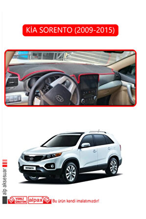 Kia Sorento 2009-2015 Torpido Koruma  Halısı -  Kırmızı Kenar