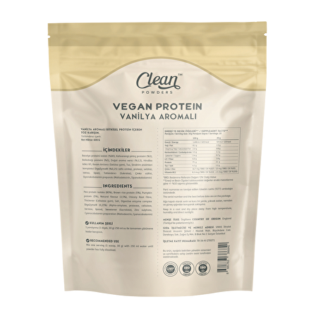 Clean Powders Vegan Protein 600 Gr - VANİLYA