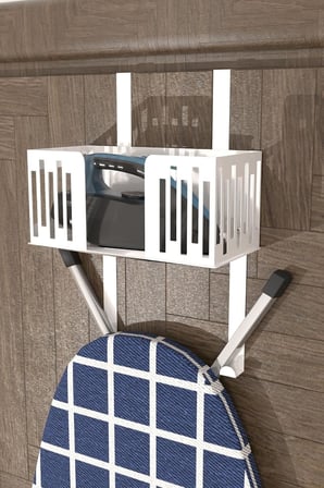 Beyaz Kapı Arkası Ütü ve Ütü Masası Askısı, Ütü ve Ütü Masası Tutucu Organizer MT110BD