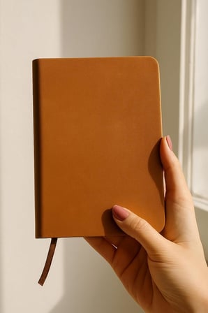 Defter, Noktalı Defter, Termo Deri Kapaklı Noktalı Defter, 128 Yaprak A5 Defter, Ofis ve Kırtasiye, Plan, Notebook (Taba)
