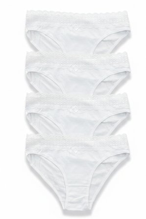 Kadın Külot 5 Li Paket Likralı Pamuklu Geniş Dantel Lastikli