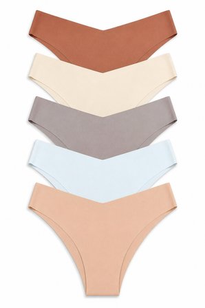 Kadın Külot Lazer Kesim V Şekil Iz Yapmaz 5 li Paket Polyester TARÇIN