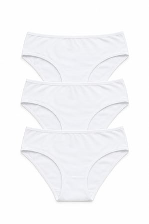 Kadın Külot 3 Lü Paket Likralı Pamuklu Beyaz