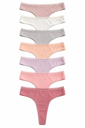 Kadın Külot Tanga String 7 Li Paket Likralı Pamuklu