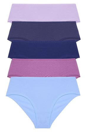 Kadın Külot Yüksek Bel Bikini 5 Li Paket Pamuklu Likralı INDIGO