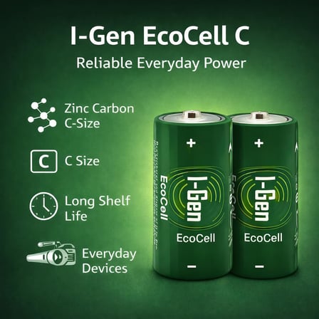 Ecocell Çinko Karbon C Boy (R14) 1.5V Pil 10'Lu Paket
