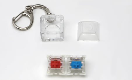 Outemu Blue Ve Red Mavi Ve Kırmızı Mekanik Switch Tuş Stres Atma Buton Test Anahtarlık Keycap