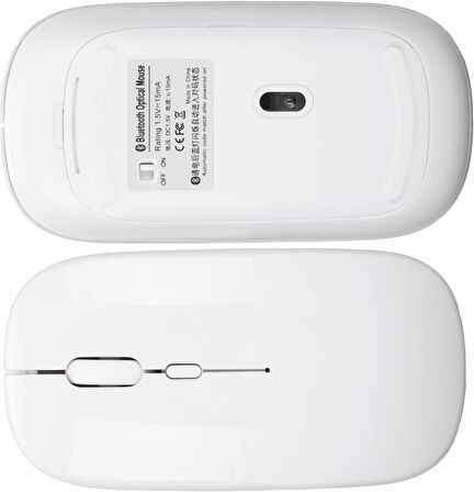 Huawei Matepad 11 (2023) 11" Uyumlu Kablosuz Bluetooth Pilli Optik Mouse - Beyaz