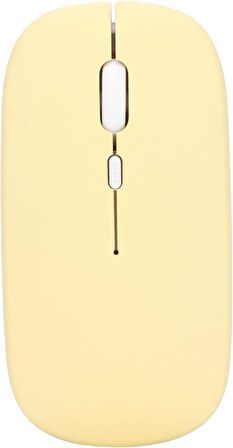 Apple iPad 8. Nesil 10.2" Uyumlu Kablosuz Bluetooth Pilli Optik Mouse - Sarı