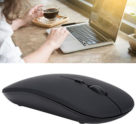 Vorcom S7 Pro 7" Uyumlu Kablosuz Bluetooth Pilli Optik Mouse - Siyah