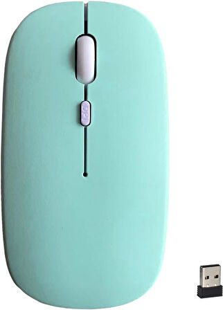 Huawei Mediapad T5 10.1" Uyumlu Kablosuz Bluetooth Pilli Optik Mouse - Yeşil