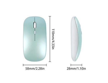 Lenovo Tab M7 TB-7305F 7" Uyumlu Kablosuz Bluetooth Pilli Optik Mouse - Yeşil