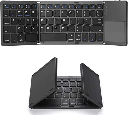 Acer Iconia Tab A10 10.1" Uyumlu Kablosuz Bluetooth TouchPad'li Şarj Edilebilir Katlanabilir Klavye