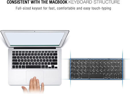 Apple iPad Pro 4. Nesil 12.9" Uyumlu Kablosuz Bluetooth TouchPad'li Şarj Edilebilir Katlanabilir Klavye