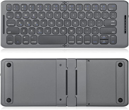 Apple iPad Pro 3. Nesil 11" Uyumlu Kablosuz Bluetooth Şarj Edilebilir Katlanabilir Taşınabilir Klavye