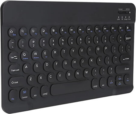 Reeder M7 Plus 7" Uyumlu Kablosuz Bluetooth Şarj Edilebilir Yuvarlak Tuşlu Klavye - Siyah