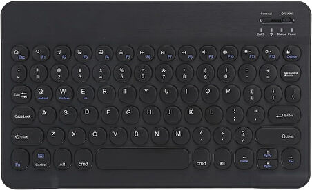 Xiaomi Redmi Book S 12.4" Uyumlu Kablosuz Bluetooth Şarj Edilebilir Yuvarlak Tuşlu Klavye - Siyah
