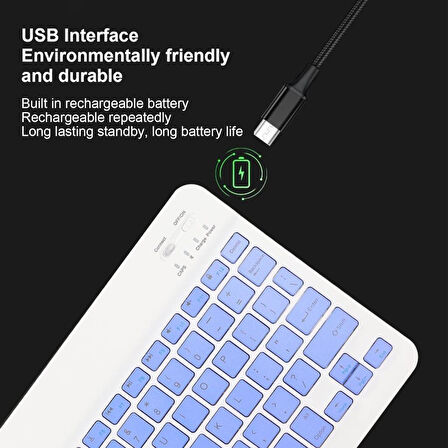 Huawei Matepad 11.5" Uyumlu Kablosuz Bluetooth Şarj Edilebilir Klavye Mouse Seti - Mor