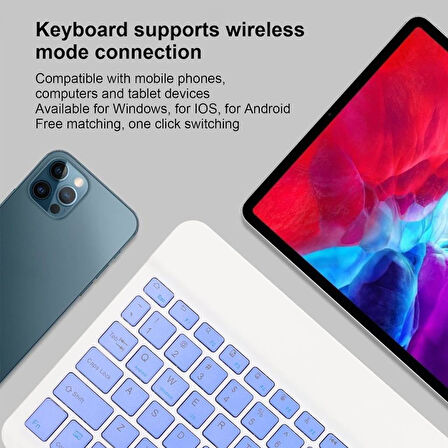 Huawei Matepad T10 9.7" Uyumlu Kablosuz Bluetooth Şarj Edilebilir Klavye Mouse Seti - Mor