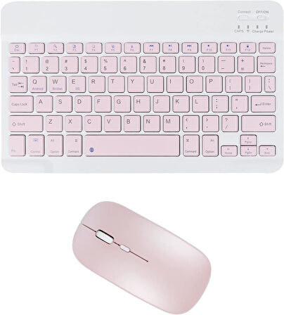 TCL NXTPAPER 11 10.95" Uyumlu Kablosuz Bluetooth Şarj Edilebilir Klavye Mouse Seti - Pembe