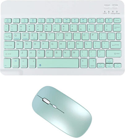 Smartab ST7160BK 7" Uyumlu Kablosuz Bluetooth Şarj Edilebilir Klavye Mouse Seti - Yeşil