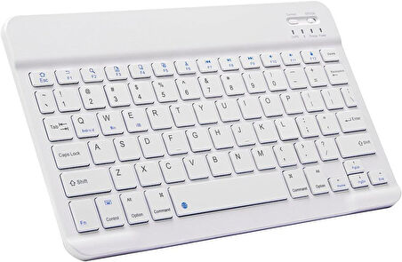 Sprange L7 Tablet 7" Uyumlu Kablosuz Bluetooth Şarj Edilebilir Klavye - Beyaz