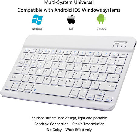 Huawei MatePad 11.5"S PaperMatte Edition Uyumlu Kablosuz Bluetooth Şarj Edilebilir Klavye - Beyaz