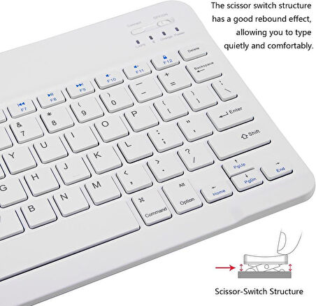 Huawei MatePad 11.5"S PaperMatte Edition Uyumlu Kablosuz Bluetooth Şarj Edilebilir Klavye - Beyaz