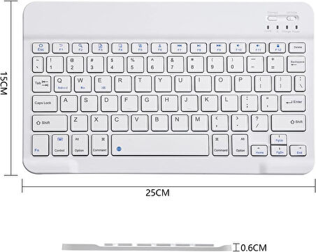 Casper Via S20 10.1" Uyumlu Kablosuz Bluetooth Şarj Edilebilir Klavye - Beyaz