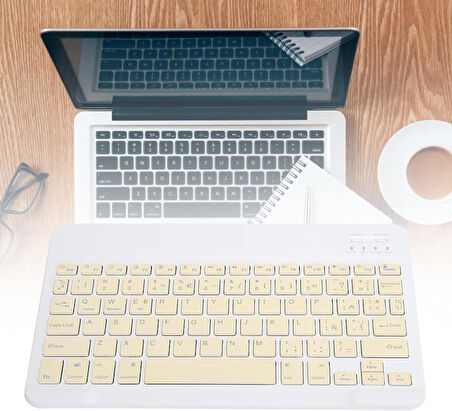 Acer Iconia Tab P10 10.4" Uyumlu Kablosuz Bluetooth Şarj Edilebilir Klavye - Sarı