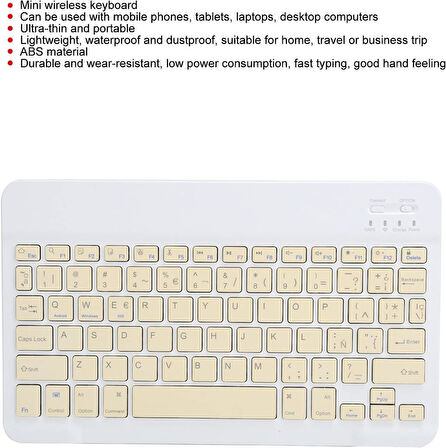 Hegitech X20 8" Uyumlu Kablosuz Bluetooth Şarj Edilebilir Klavye - Sarı