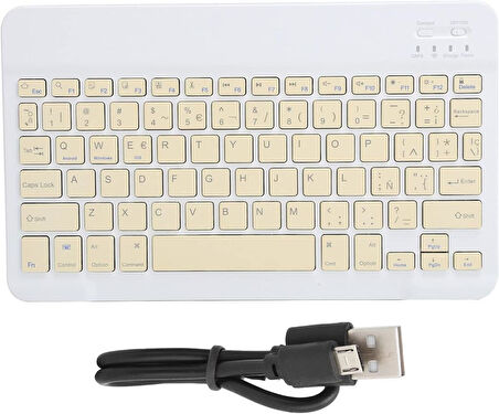 Hegitech X20 8" Uyumlu Kablosuz Bluetooth Şarj Edilebilir Klavye - Sarı