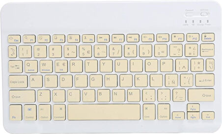Osmart A100 10.1" Uyumlu Kablosuz Bluetooth Şarj Edilebilir Klavye - Sarı