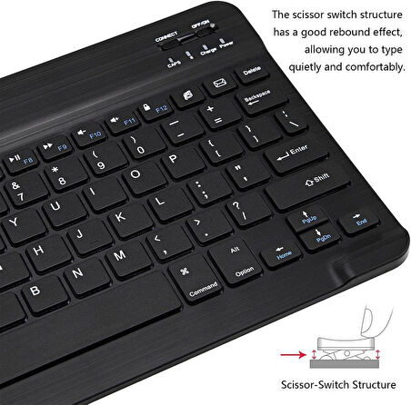 Honor Pad 9 12.1" Uyumlu Kablosuz Bluetooth Şarj Edilebilir Klavye - Siyah