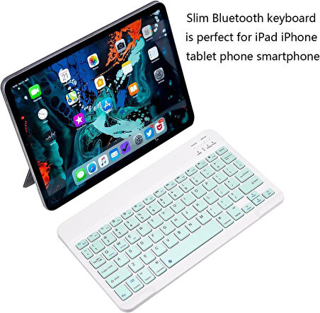 Sprange L8 Tablet 8" Uyumlu Kablosuz Bluetooth Şarj Edilebilir Klavye - Yeşil