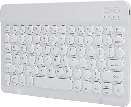 Huawei Matepad T10S 10.1" Uyumlu Kablosuz Bluetooth Pilli Türkçe Q Klavye - Beyaz