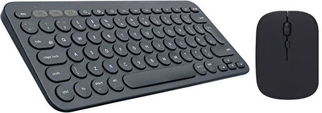 Apple iPad Pro 4. Nesil 11" Uyumlu Kablosuz Bluetooth Pilli Klavye Mouse Seti - Siyah