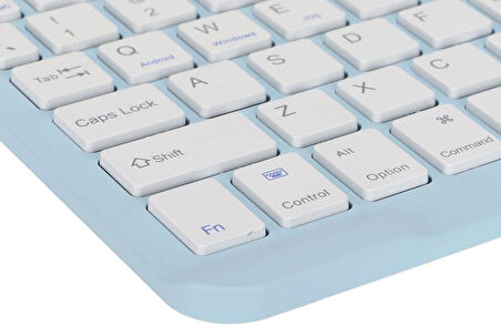 Apple iPad 7. Nesil 10.2" Uyumlu Kablosuz Bluetooth Şarjlı Türkçe Q Klavye Mouse Seti - Mavi