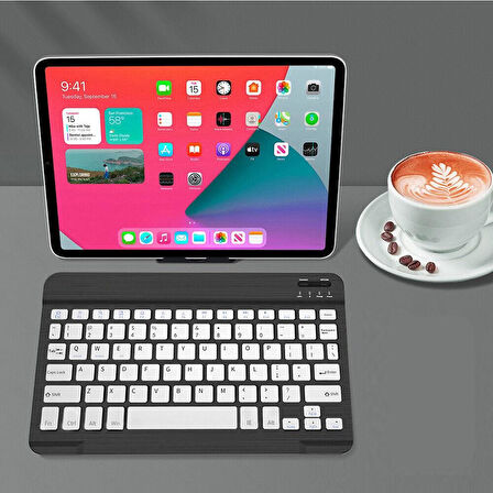 Apple iPad Mini 6 2021 6. Nesil 8.3" Uyumlu Kablosuz Bluetooth Şarj Edlebilir Türkçe Q Klavye - Siyah