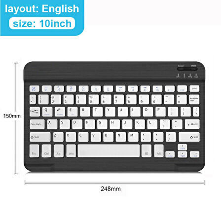 Apple iPad Mini 6 2021 6. Nesil 8.3" Uyumlu Kablosuz Bluetooth Şarj Edlebilir Türkçe Q Klavye - Siyah
