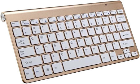 TCL Tab 7 Lite 7" Uyumlu Kablosuz Wireless Pilli Türkçe Q Klavye - Altın