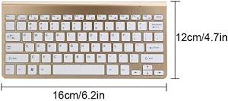 Vorcom S7 7" Uyumlu Kablosuz Wireless Pilli Türkçe Q Klavye - Altın