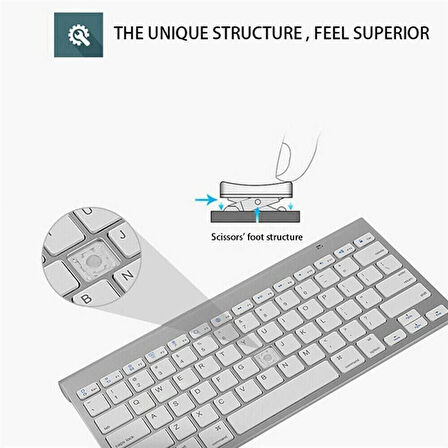 Techstorm Winpad P02 11.6" Uyumlu Kablosuz Wireless Pilli Türkçe Q Klavye - Gümüş